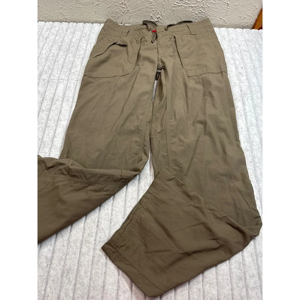 The North Face Mens Nylon Hiking Pants Olive Green Drawstring Utility 31x30